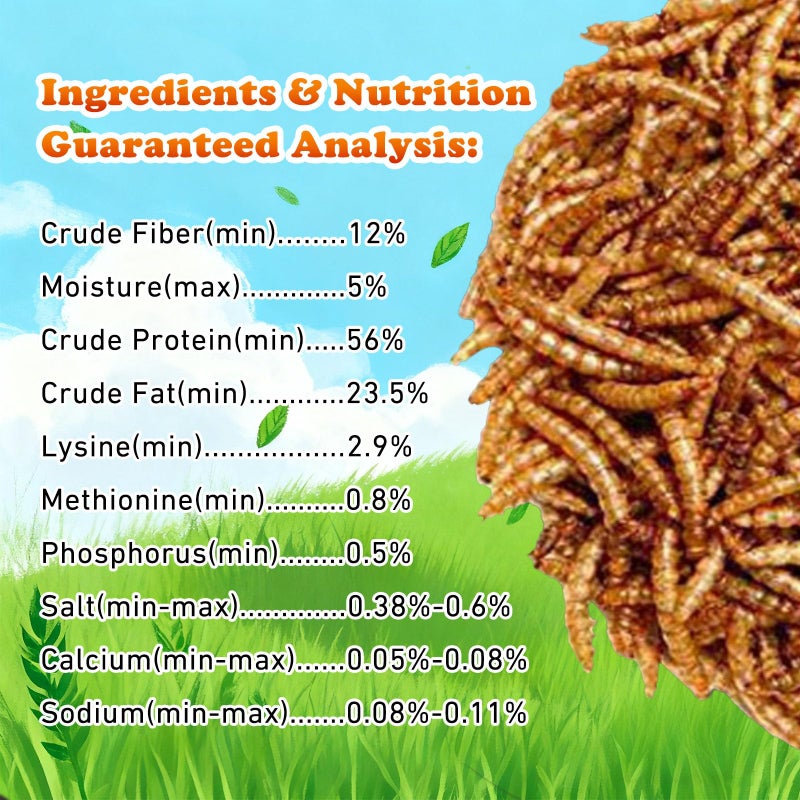 Amzey Dried Mealworms 5 LB, 100% Natural Meal Worms for Chicken & Birds, Organic Chicken Feed for Laying Hens, High Protein and Nutrition, Zipped Bag - Image 3